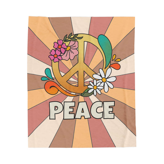 Peace Blanket |Velveteen Plush Blanket| 50 x 60